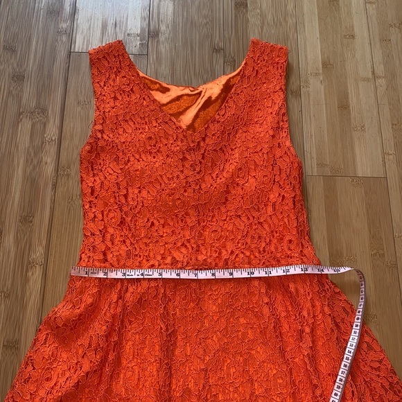 Orange Lace Sleeveless Shift Dress Small Clemson - Picture 9 of 9